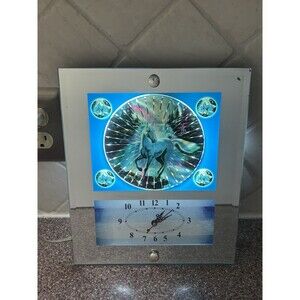 90s Y2K Unicorn Fantasy Whimsigoth Mirror Wall Clock Retro Electric Decor WORKS!